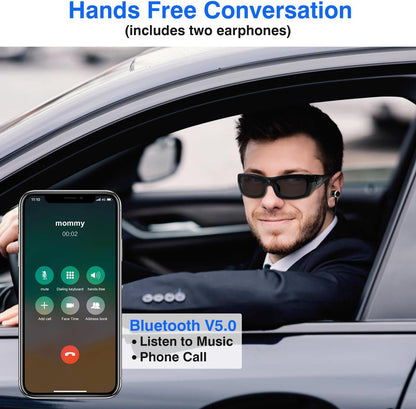 Camera Sunglasses Video Glasses Camera Bluetooth Glasses Camera UV Protection Polarized Lens Sport Action Glasses for Travel, Outdoor, Cycling, Driving