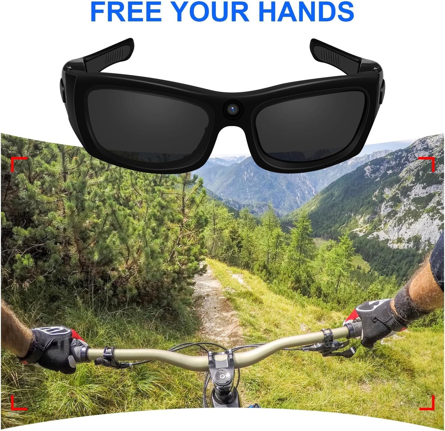 Camera Sunglasses Video Glasses Camera Bluetooth Glasses Camera UV Protection Polarized Lens Sport Action Glasses for Travel, Outdoor, Cycling, Driving